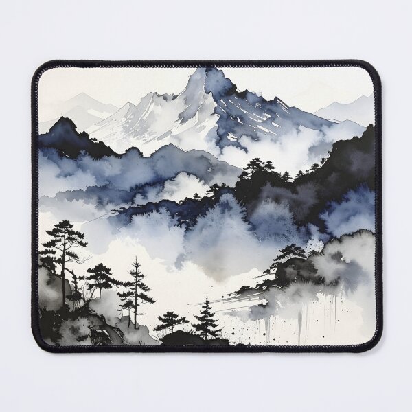 Item preview, Misty Mountains Ink Wash Landscape designed and sold by BetweenForms.