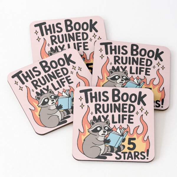 Item preview, This Book Ruined My Life 5 Stars Raccoon Reading Book designed and sold by BrownHorse90s.
