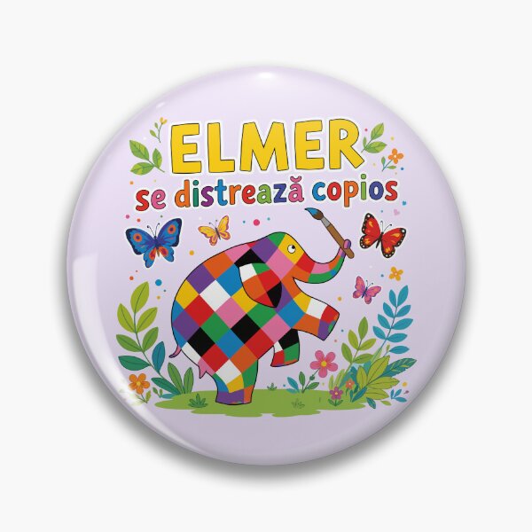 Item preview, Elmer Painting with Colorful Butterflies designed and sold by HappyToons Shop.