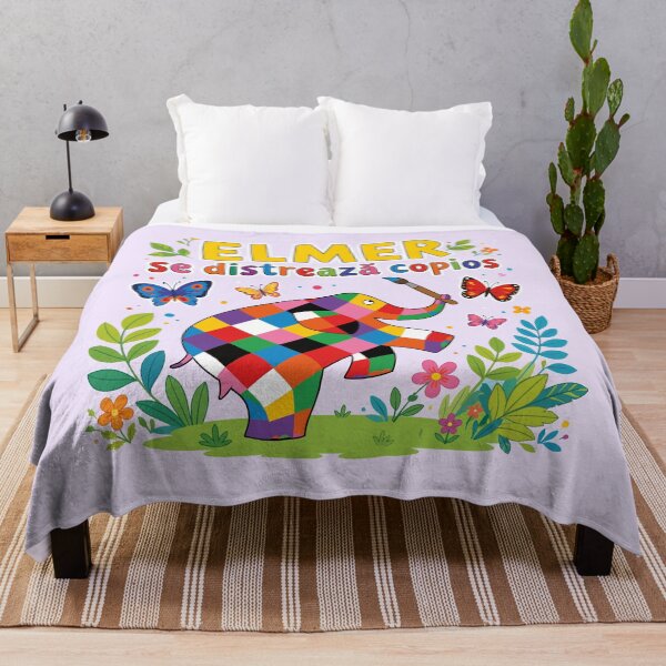 Item preview, Elmer Painting with Colorful Butterflies designed and sold by HappyToons Shop.