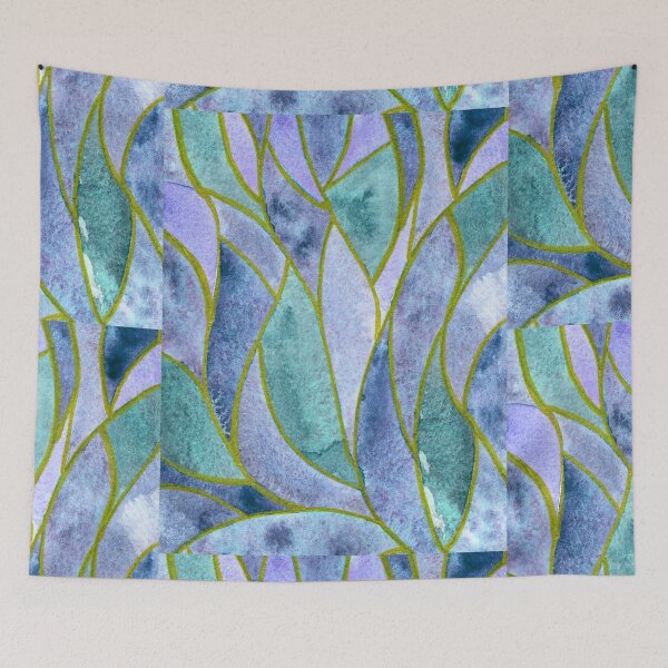 Item preview, Aqua Lavender Botanical Abstract Watercolour Print | The Shape of Growing designed and sold by ArithraStudio.