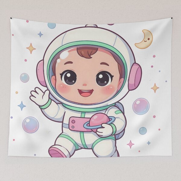 Item preview, Cute Chibi Baby Astronaut Space Sticker designed and sold by ChibiPCStudio.