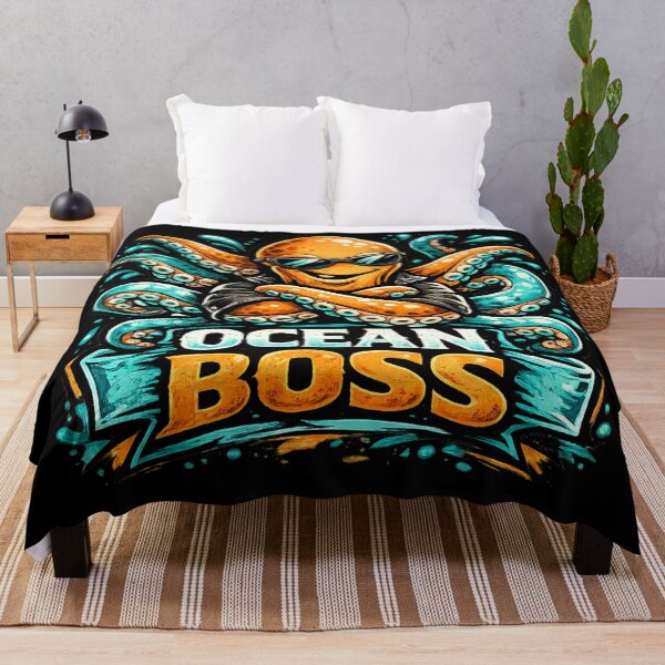 Item preview, Ocean Boss Octopus – Cool Sea Creature designed and sold by ArtisticHeart21.