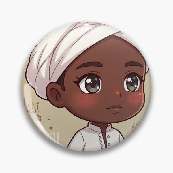 Item preview, : A young boy illustrated in a stylized chibi anime aesthetic with large, expressive dark eyes. designed and sold by TheModernMuslimahchibi&more .