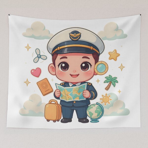 Item preview, Cute Chibi Baby Pilot Aviation Sticker designed and sold by ChibiPCStudio.
