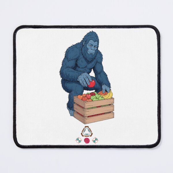Item preview, Blue Bigfoot's Fresh Fruit Haul - Sasquatch Farmer Illustration designed and sold by Whimsy Trail Co.