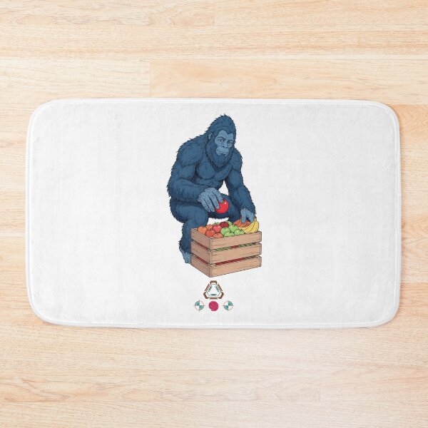 Item preview, Blue Bigfoot's Fresh Fruit Haul - Sasquatch Farmer Illustration designed and sold by Whimsy Trail Co.