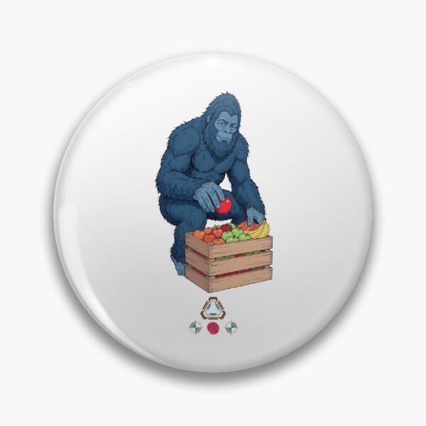 Item preview, Blue Bigfoot's Fresh Fruit Haul - Sasquatch Farmer Illustration designed and sold by Whimsy Trail Co.