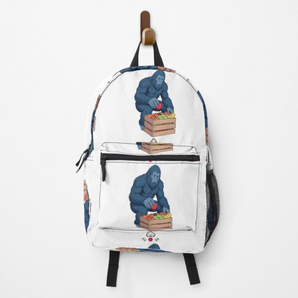 Item preview, Blue Bigfoot's Fresh Fruit Haul - Sasquatch Farmer Illustration designed and sold by Whimsy Trail Co.