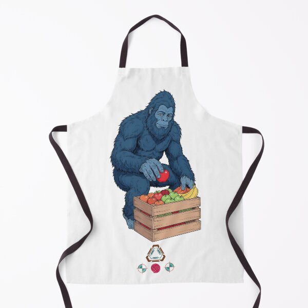 Item preview, Blue Bigfoot's Fresh Fruit Haul - Sasquatch Farmer Illustration designed and sold by Whimsy Trail Co.