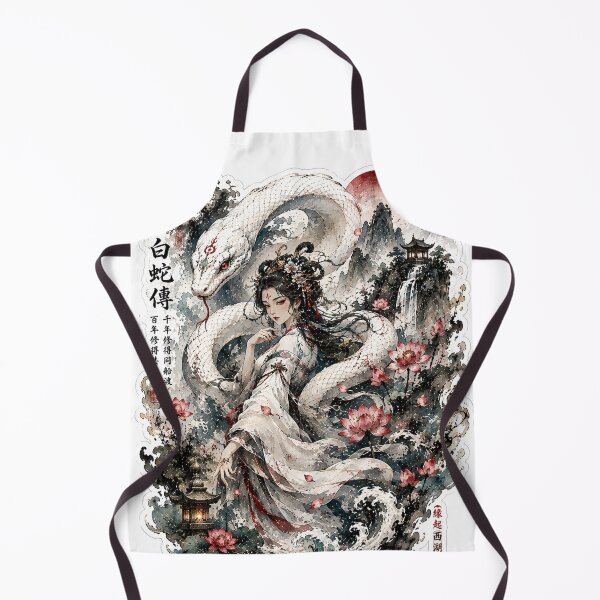 Artikelvorschau, White Serpent Maiden – Chinese Watercolor entworfen und verkauft von TeikunShop.