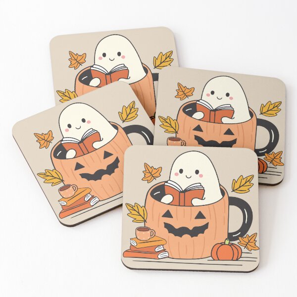 Item preview, Cute Ghost Reading in Pumpkin Mug Autumn Graphic designed and sold by BrownHorse90s.