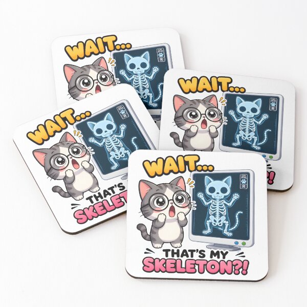 Item preview, Wait… That’s My Skeleton?! Funny Veterinary Radiology Cat designed and sold by Bettybee00.