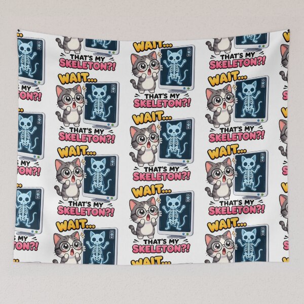 Item preview, Wait… That’s My Skeleton?! Funny Veterinary Radiology Cat designed and sold by Bettybee00.