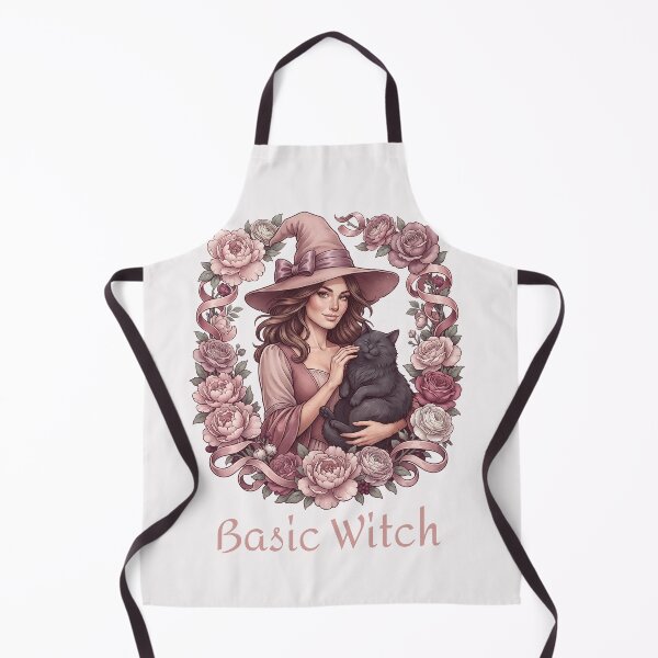 Item preview, Pinkoween Basic Witch with Black Cat & Floral Wreath designed and sold by MythicCotton.