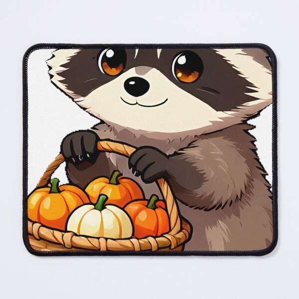 Item preview, Cute Raccoon with Pumpkin Basket Icon designed and sold by pumsquare.