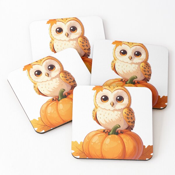 Item preview, Cute Baby Barn Owl on Pumpkin Perch Icon designed and sold by pumsquare.