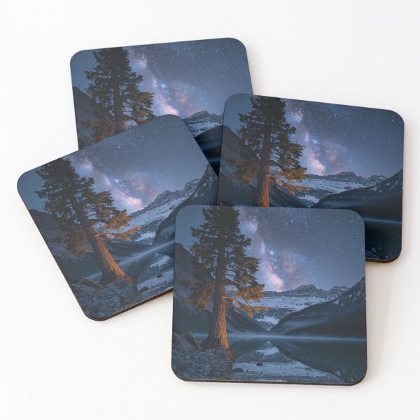 Item preview, Under the Milky Way — Where Mountains Dream | Mountain Lake Night Landscape Art designed and sold by VeloraNature.
