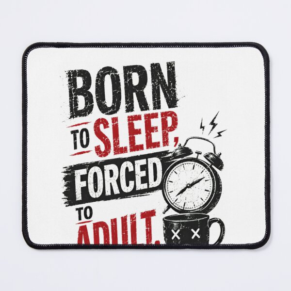 Item preview, Born To Sleep, Forced To Adult Relatable Adulthood Humor Funny Adulting designed and sold by SkeletonsDanger.