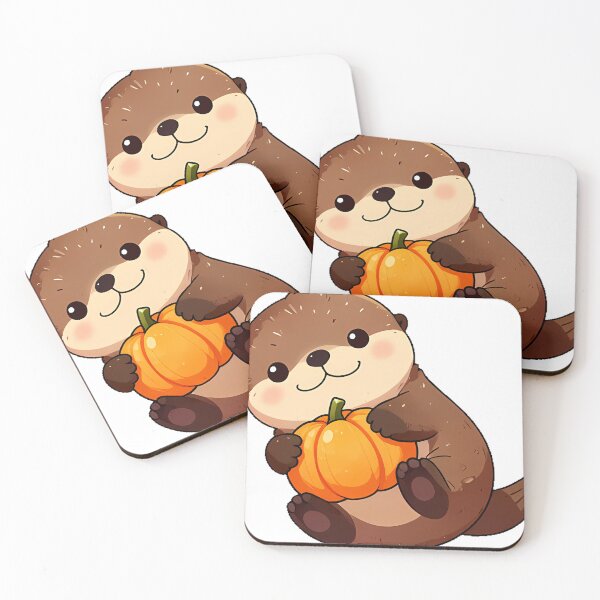 Item preview, Cute Sea Otter with Pumpkin Icon designed and sold by pumsquare.