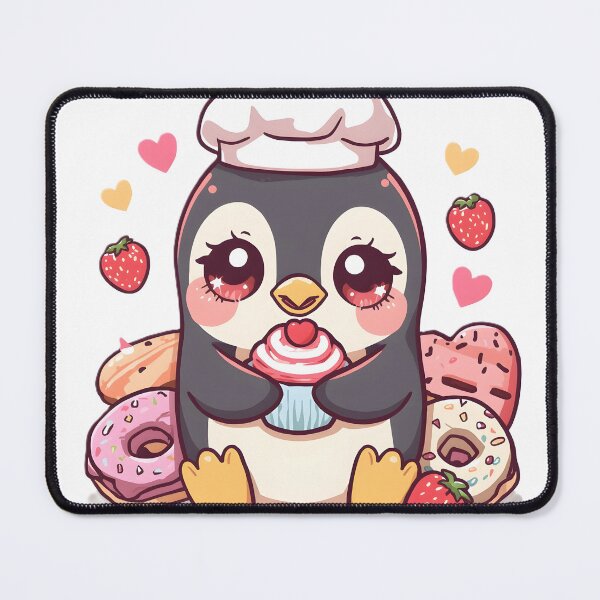 Item preview, Cute Penguin Baker with Cupcake & Donuts | Kawaii Penguin Dessert Lover designed and sold by dreamz-world.