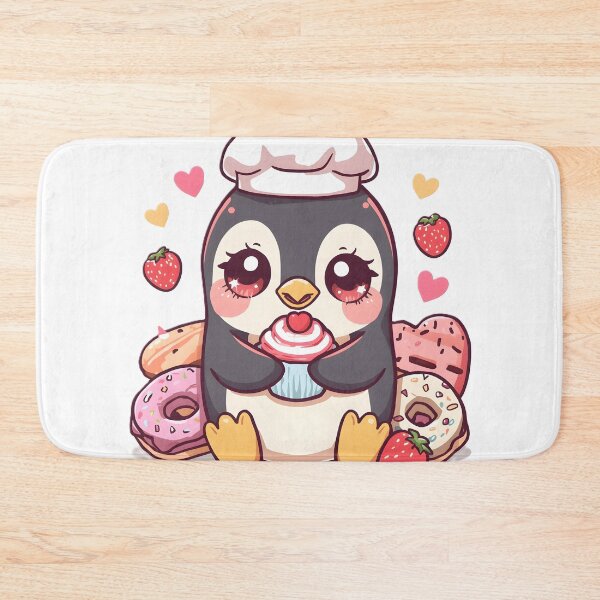 Item preview, Cute Penguin Baker with Cupcake & Donuts | Kawaii Penguin Dessert Lover designed and sold by dreamz-world.