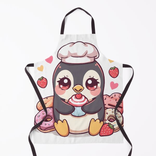 Item preview, Cute Penguin Baker with Cupcake & Donuts | Kawaii Penguin Dessert Lover designed and sold by dreamz-world.