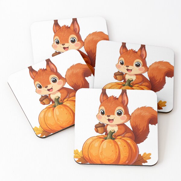 Item preview, Cute Baby Squirrel with Pumpkin Icon designed and sold by pumsquare.