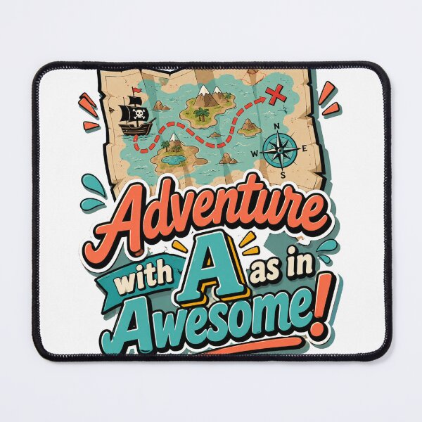Item preview, Adventure with A as in Awesome – Pirate Treasure Map Sticker designed and sold by @SHINTOSARTSTORE.