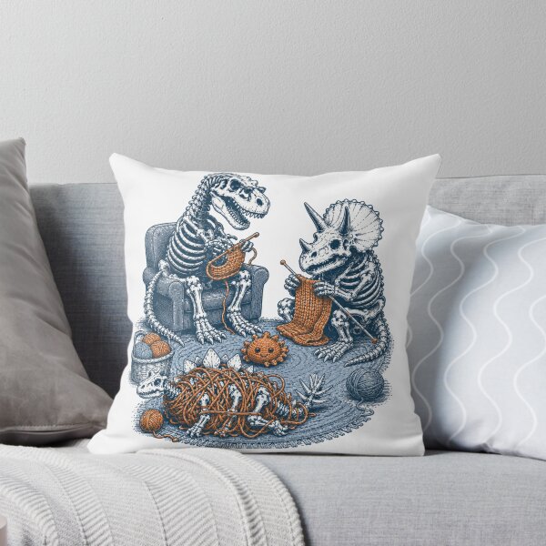 Item preview, Funny Dinosaur Crochet Club – Skeleton Knitting Crew designed and sold by zhivago1980.