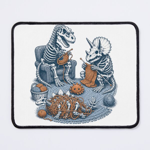 Item preview, Funny Dinosaur Crochet Club – Skeleton Knitting Crew designed and sold by zhivago1980.