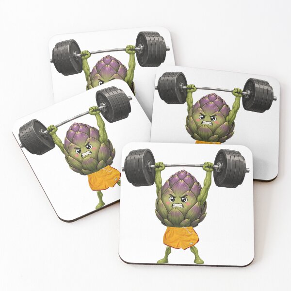 Item preview, Artichoke Weightlifter Cartoon  designed and sold by YOFANTZ!.