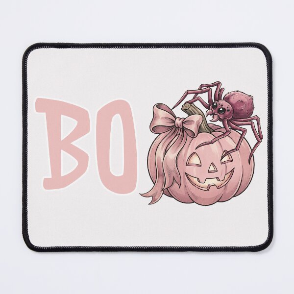 Item preview, Cute Pinkoween Boo Spider on Pastel Ribbon Pumpkin designed and sold by MythicCotton.