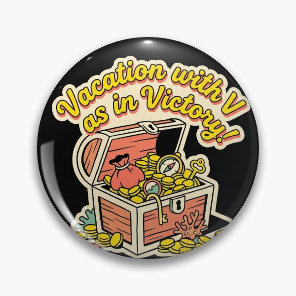 Item preview, Vacation with V as in Victory – Treasure Chest Sticker designed and sold by @SHINTOSARTSTORE.