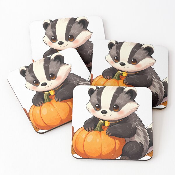 Item preview, Cute Baby Badger in Pumpkin Patch Icon designed and sold by pumsquare.