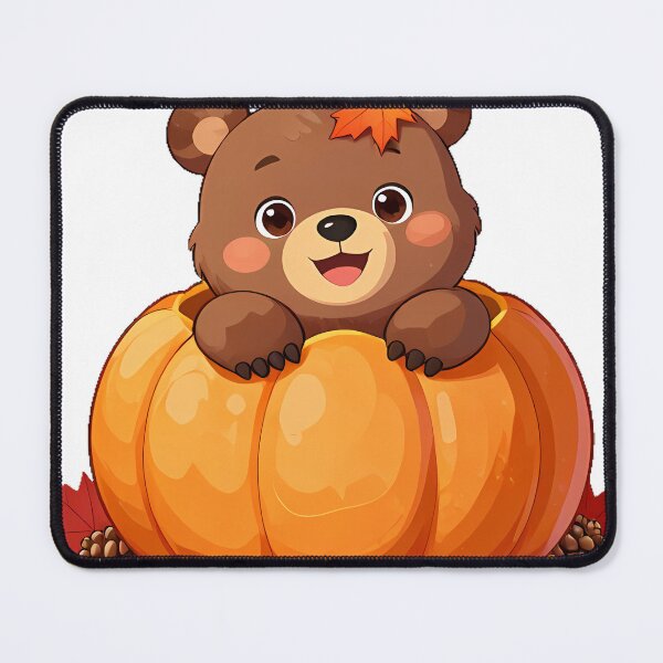 Item preview, Cute Brown Bear Cub in Pumpkin Patch Icon designed and sold by pumsquare.