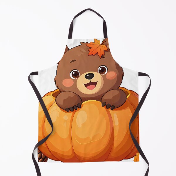Item preview, Cute Brown Bear Cub in Pumpkin Patch Icon designed and sold by pumsquare.