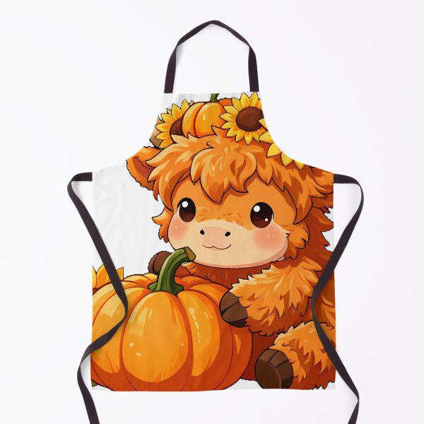 Item preview, Cute Highland Cow Calf in Pumpkin Patch Icon designed and sold by pumsquare.