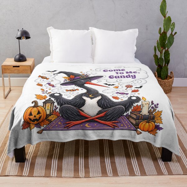 Item preview, Meditating Black Stork Witch Come to Me Candy Halloween Design designed and sold by Buli89.