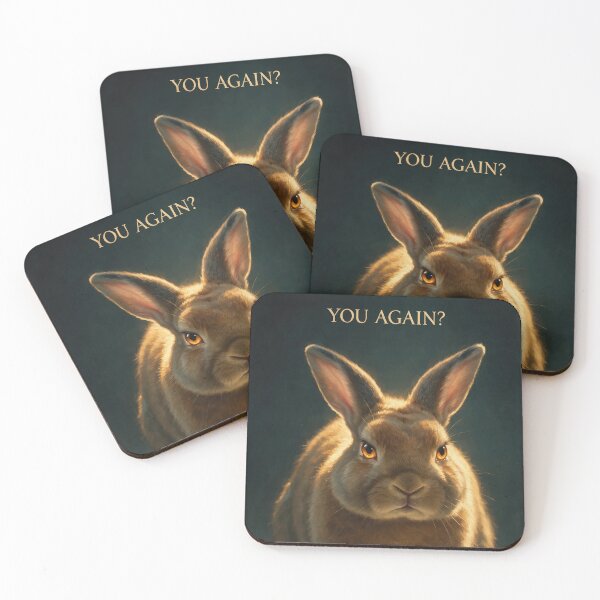 Item preview, You Again Grumpy Rabbit Humour Poster designed and sold by Lineer22.