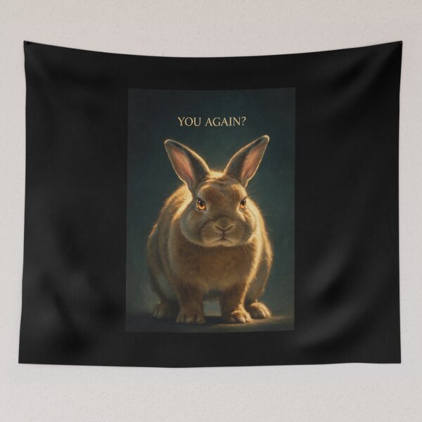 Item preview, You Again Grumpy Rabbit Humour Poster designed and sold by Lineer22.