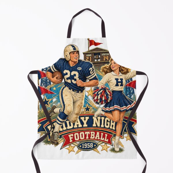 Item preview, Vintage Friday Night Football 1958 Retro Art Print designed and sold by Normandy Road Heritage™ - Vintage Garage Art.