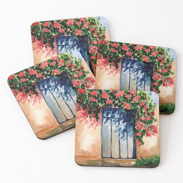 Item preview, Floral Doorway Watercolour Print, Botanical Art | The Door Beneath the Roses designed and sold by ArithraStudio.