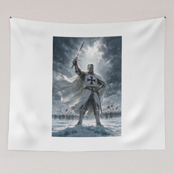 Item preview, Teutonic Knight Raising Sword in Snowstorm designed and sold by Lineer22.