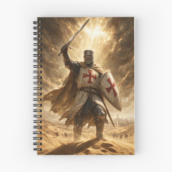Item preview, Crusader Knight Raising Sword in Desert Storm designed and sold by Lineer22.