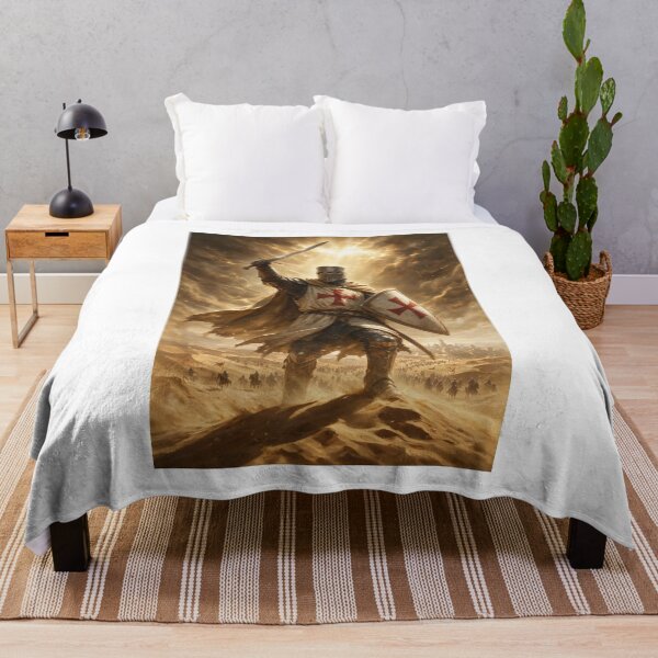 Item preview, Crusader Knight Raising Sword in Desert Storm designed and sold by Lineer22.