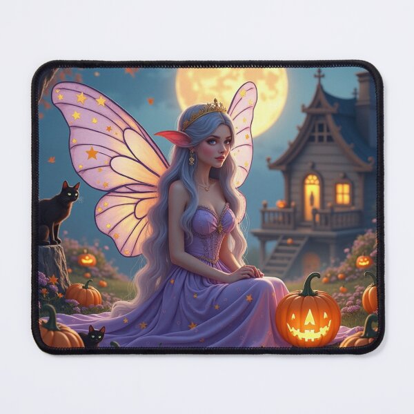 Item preview, Moonlit Pumpkin Hollow Fairy — Enchanted Halloween Fantasy Art designed and sold by Dream Bloom Gallery.