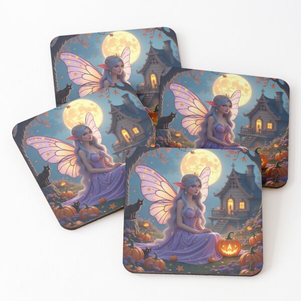 Artikelvorschau, Mondbeschienene Kürbishöhlenfee – Verzauberte Halloween-Fantasy-Kunst entworfen und verkauft von Dream Bloom Gallery.