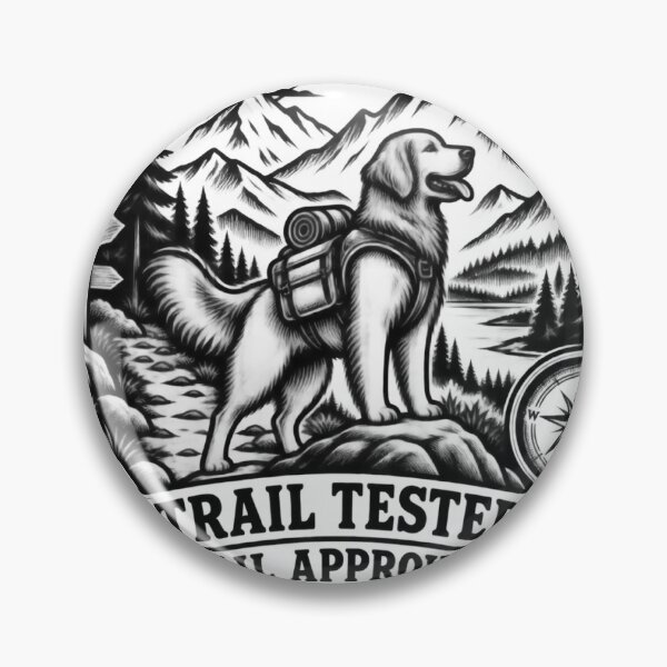 Item preview, Trail Tested Tail Approved Hiking Dog Vintage Badge Design designed and sold by Rod & Retriever.