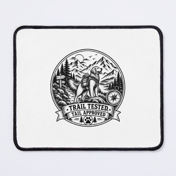 Item preview, Trail Tested Tail Approved Hiking Dog Vintage Badge Design designed and sold by Rod & Retriever.